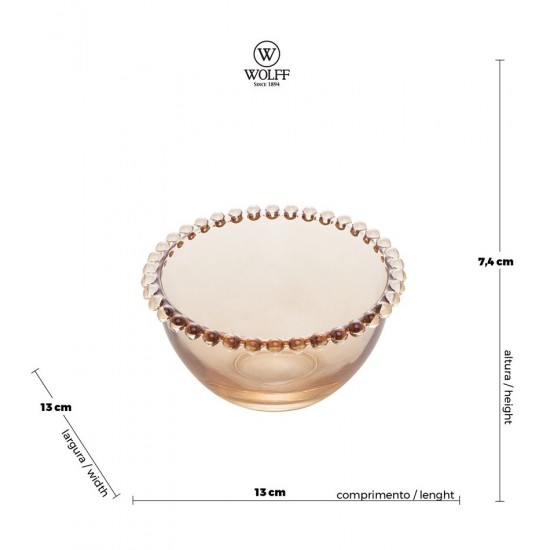 Bowl 13x7,4cm Pearl Âmbar De Cristal Ecológico